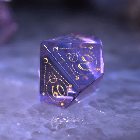 Glass Dice: Spellcaster Purple - 7-set