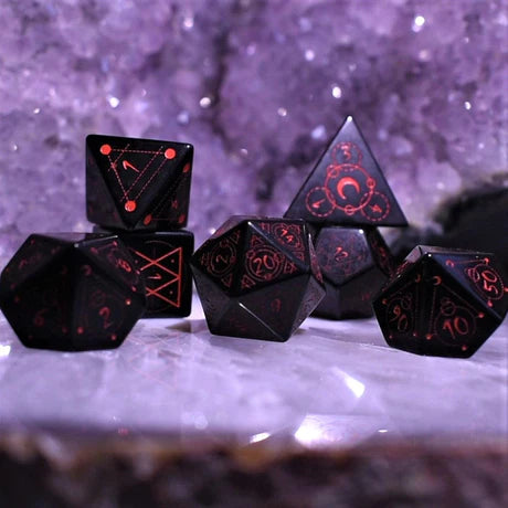 Spellcaster: Obsidian - 7-set Stone Dice