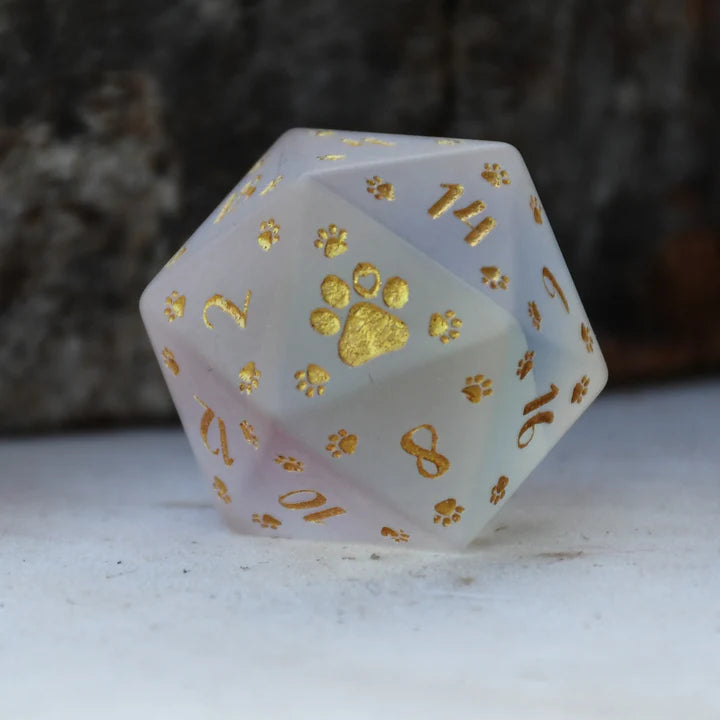 Misty Mountain - Puppy Paws: 7-set Frosted Prism Glass Dice