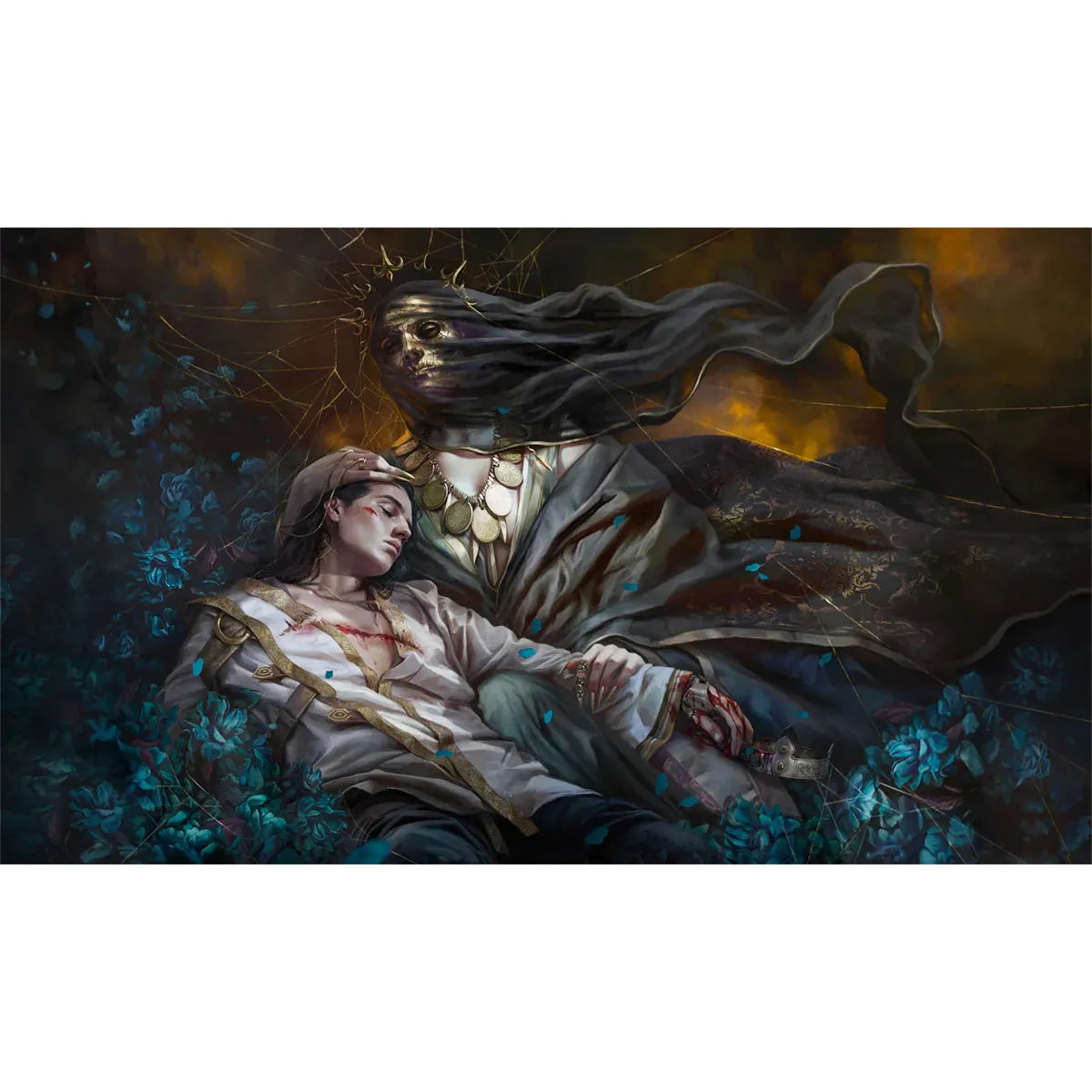 Magic the Gathering: Playmat: Magali Villeneuve: Death's Shadow (Stitched Edge Playmats)(Pre-Order)