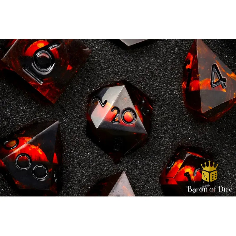 Baron of Dice: Evil Eye - Liquid Core 7 Piece Polyhedral RPG Dice Set