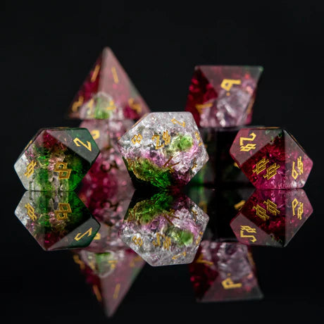 Watermelon - 7-set Shattered Glass Dice