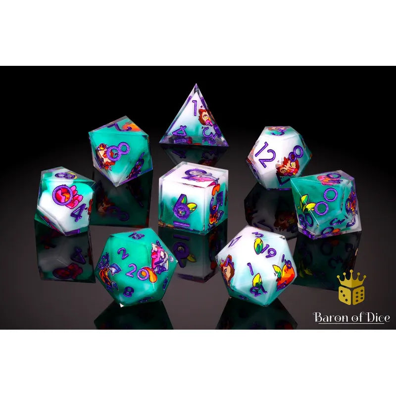 Baron of Dice: Fey Beast - Premium 8 Piece Polyhedral RPG Dice Set
