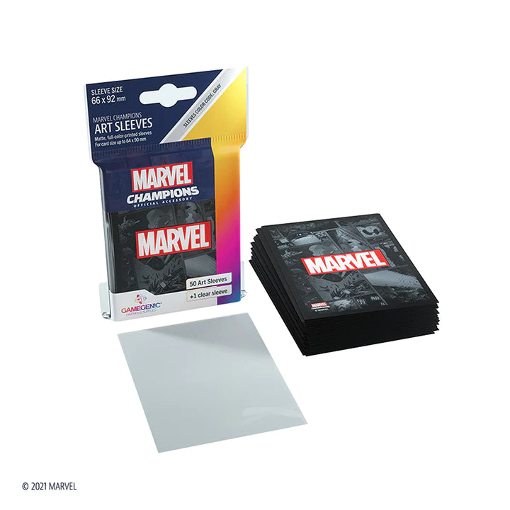 Marvel Champions: Card Sleeve Pack: Marvel Black 66x92mm