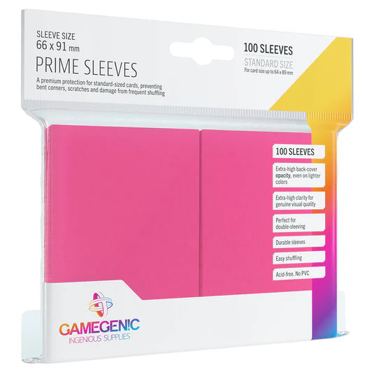 Gamegenic: Pink 100ct Prime Sleeves 66x91mm