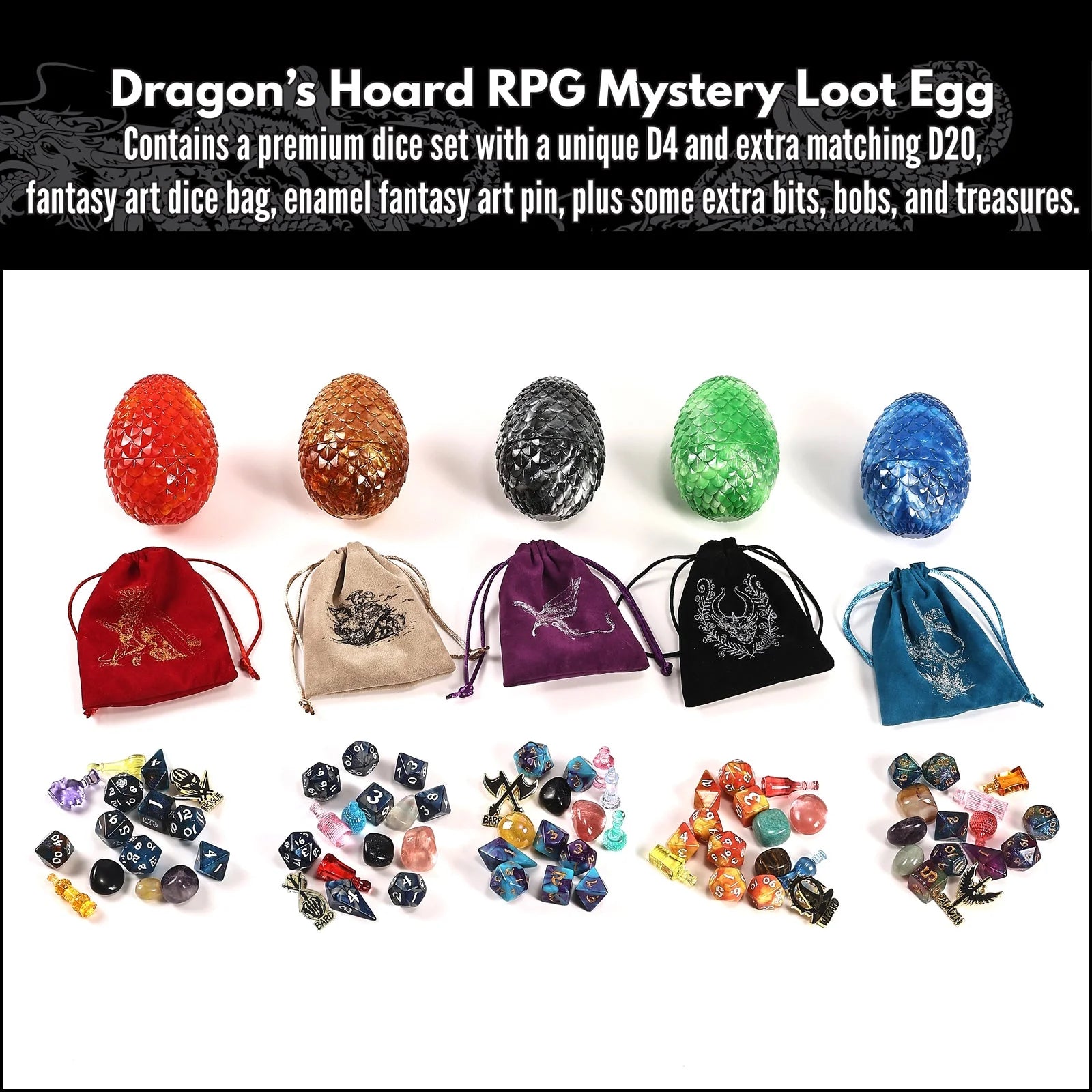 Dragon's Hoard Mystery RPG Dice Treasure Egg