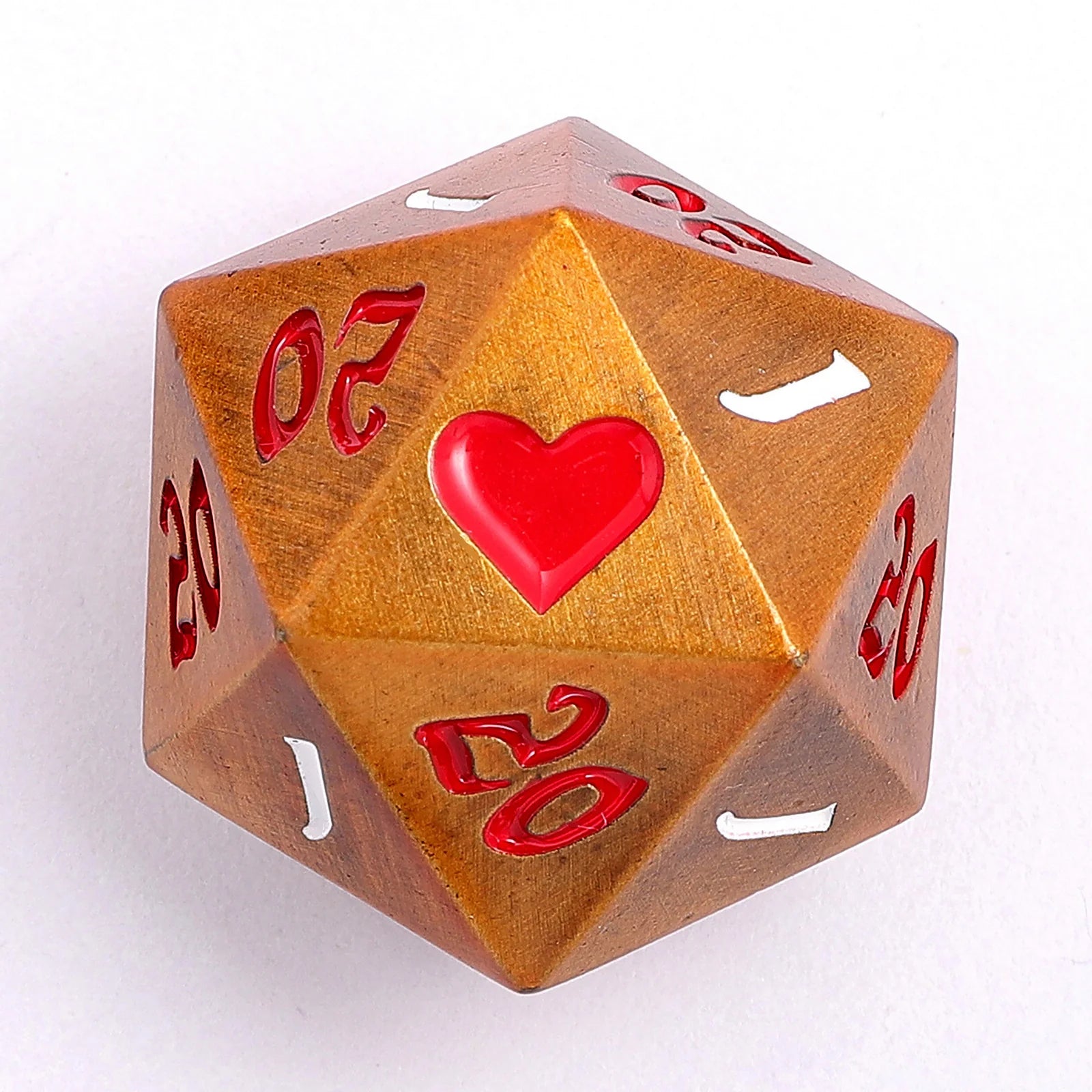 The Critical Dice Solid Metal Single 25mm D20 Dice - Ancient Gold