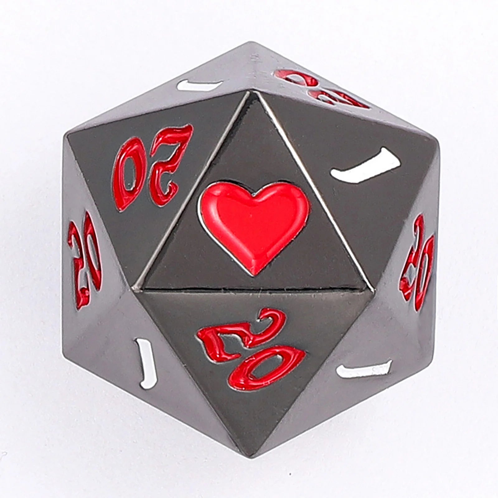 The Critical Dice Solid Metal Single 25mm D20 Dice - Gunmetal
