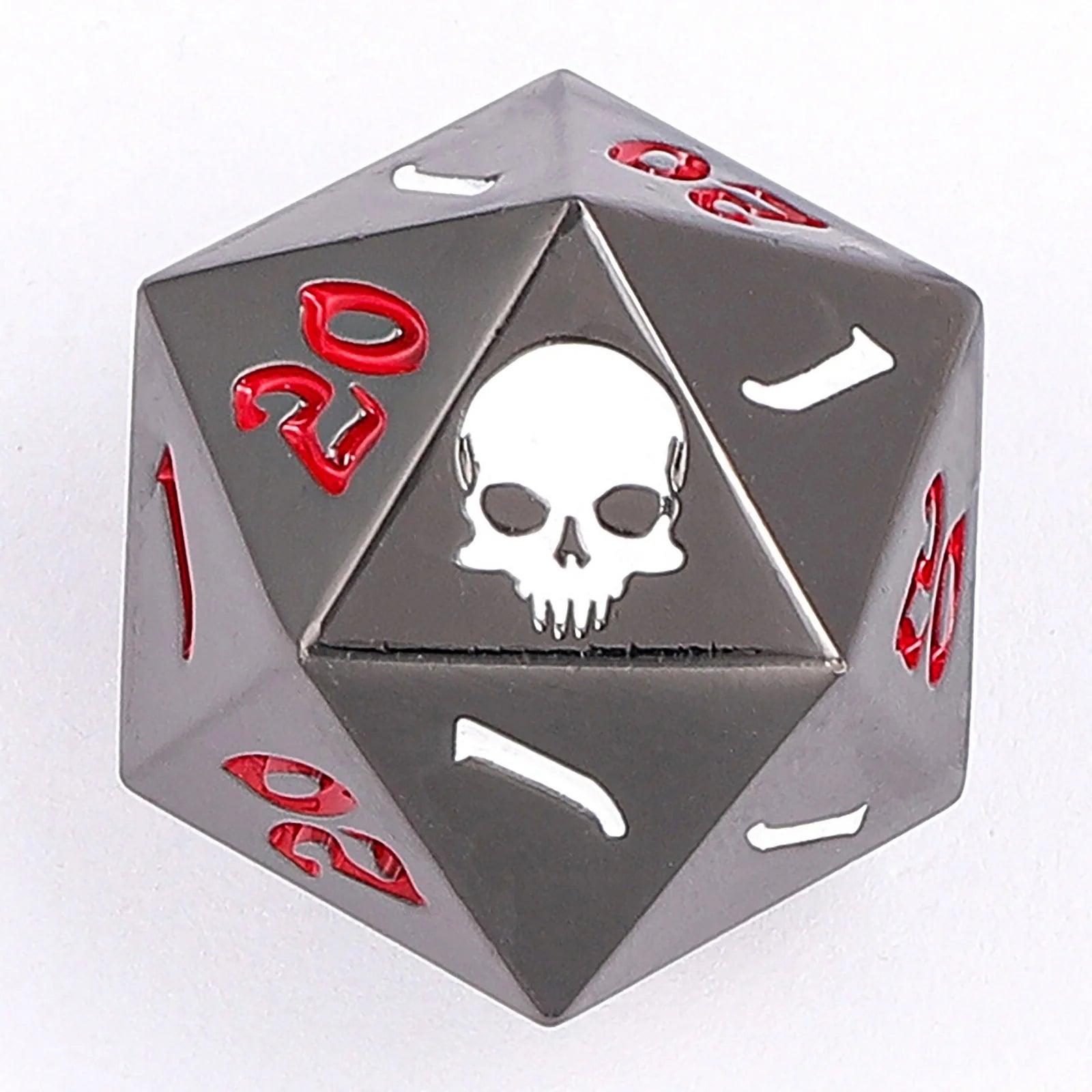 The Critical Dice Solid Metal Single 25mm D20 Dice - Gunmetal