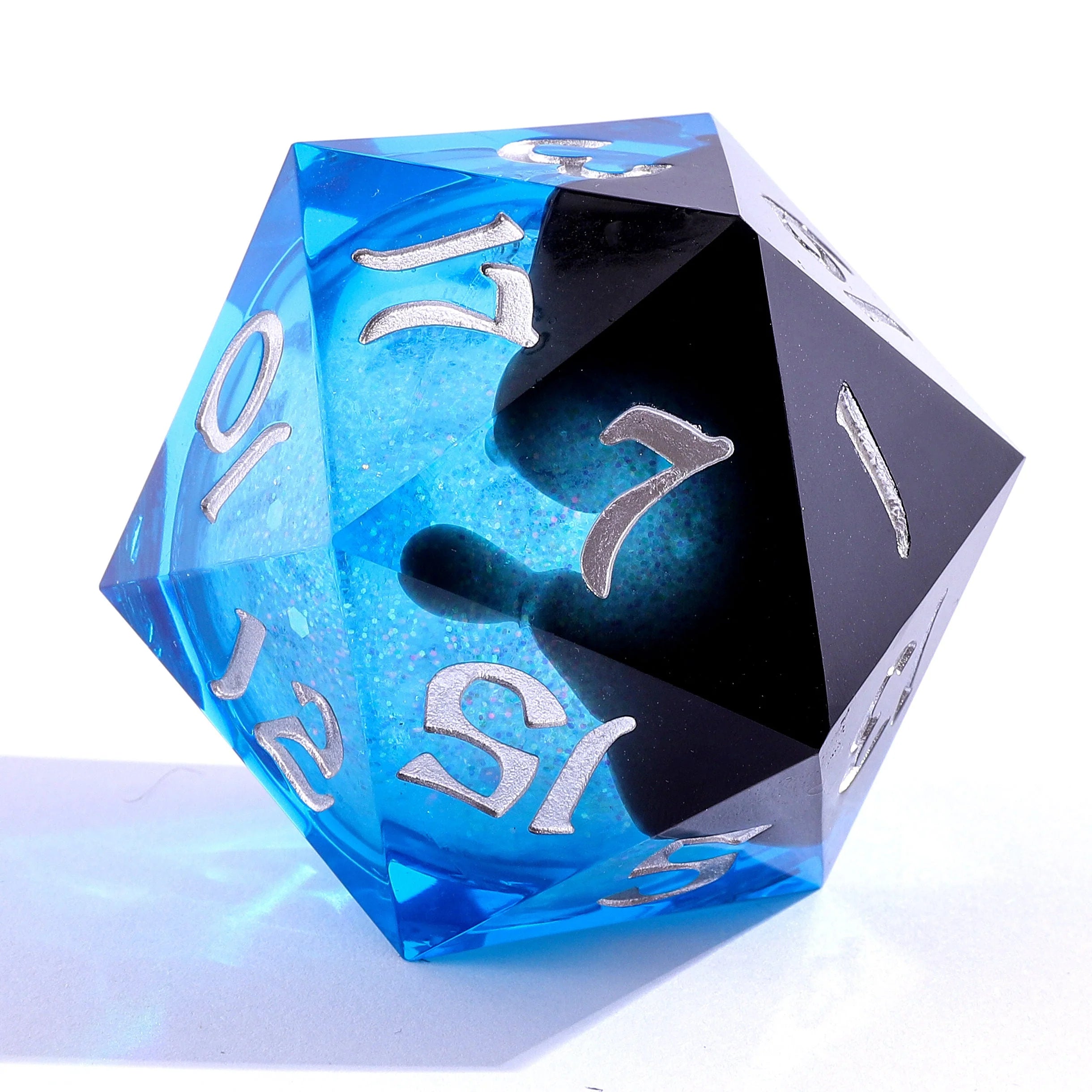 Captured Magic Sharp Edge Liquid Core Resin D20 55mm - Twilight Azure
