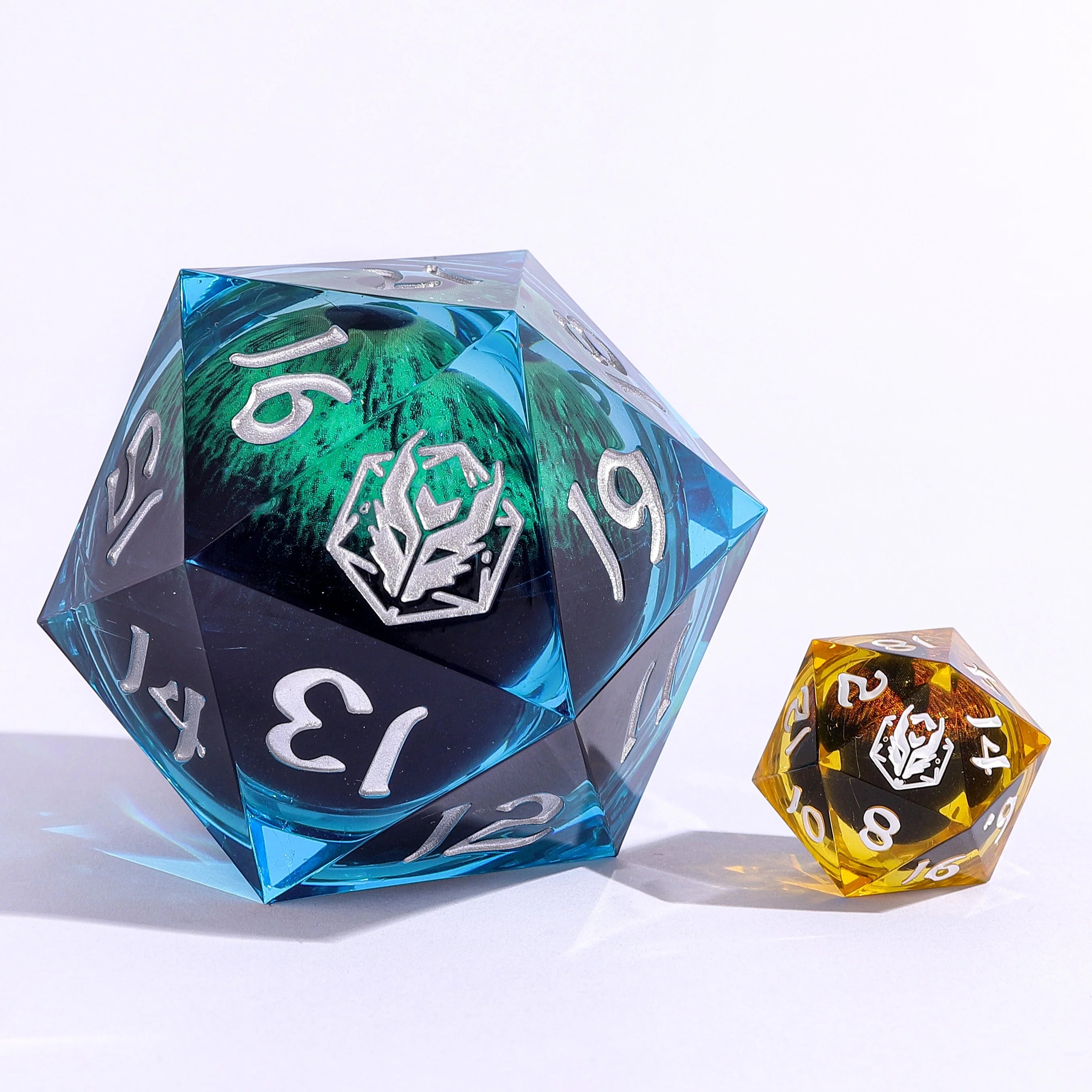 Captured Magic Sharp Edge Liquid Core LED Resin D20 55mm - Titan's Eye