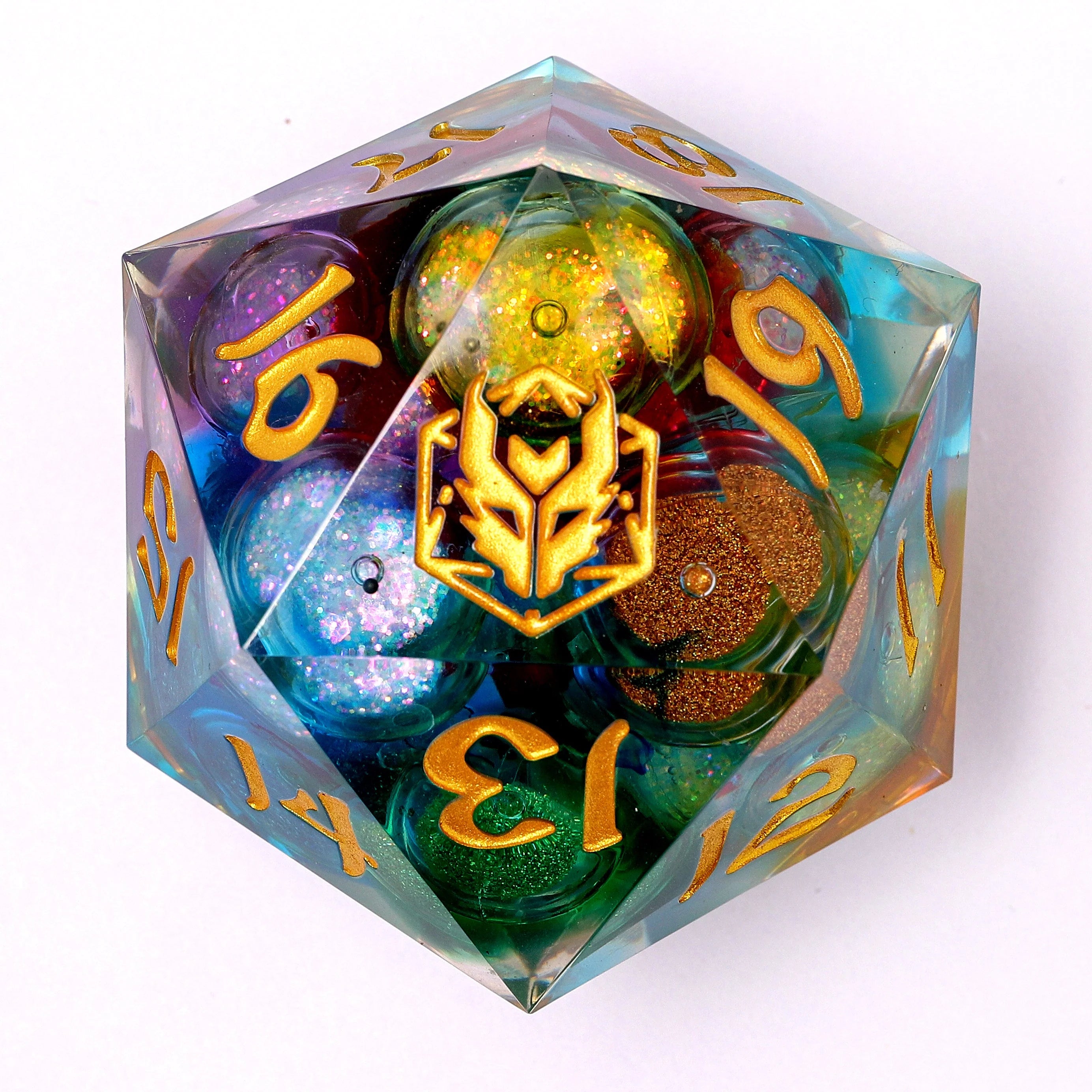 Captured Magic Sharp Edge Liquid Core Resin D20 55mm - Chaos Orb