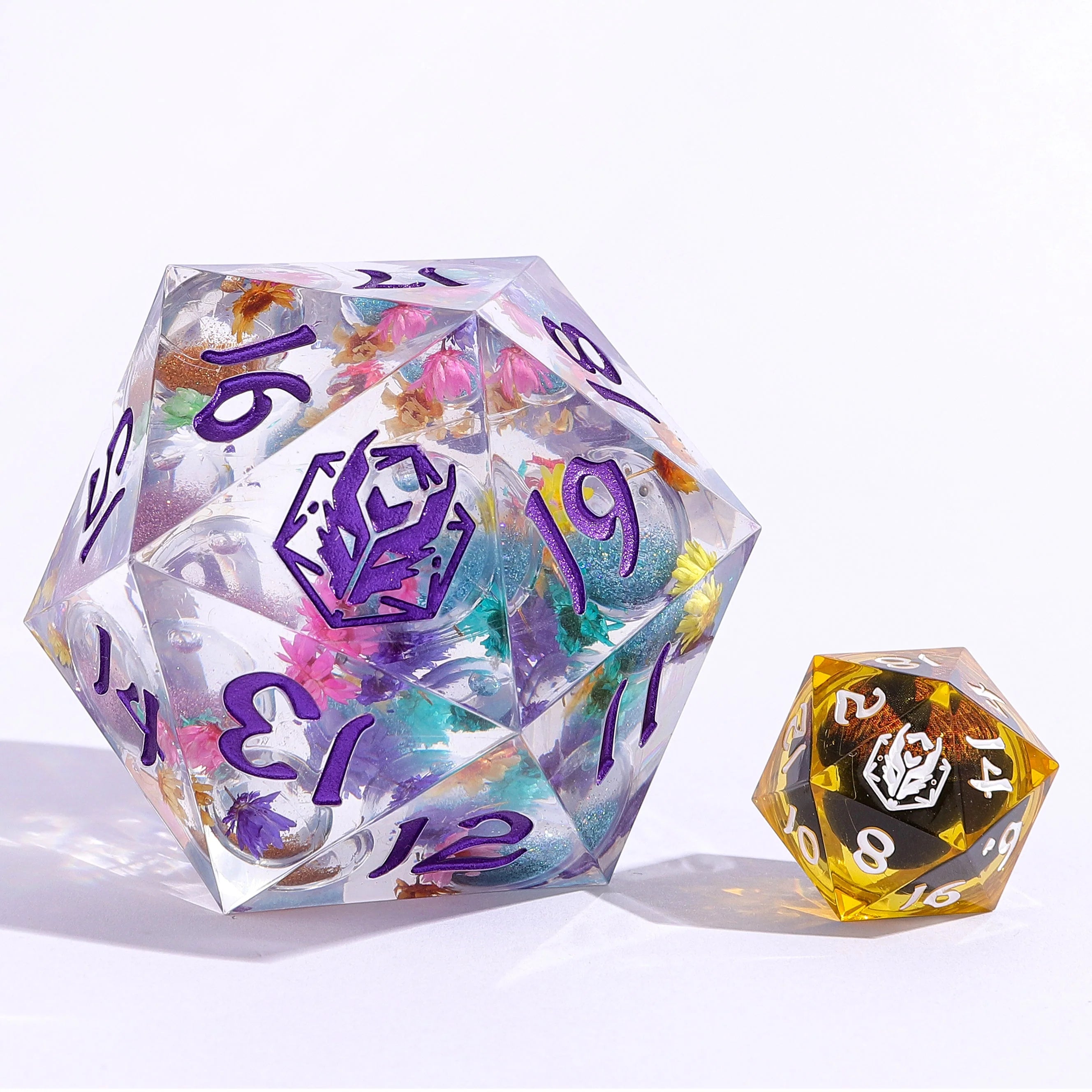 Captured Magic Sharp Edge Liquid Core Resin D20 55mm - Mana Meadows