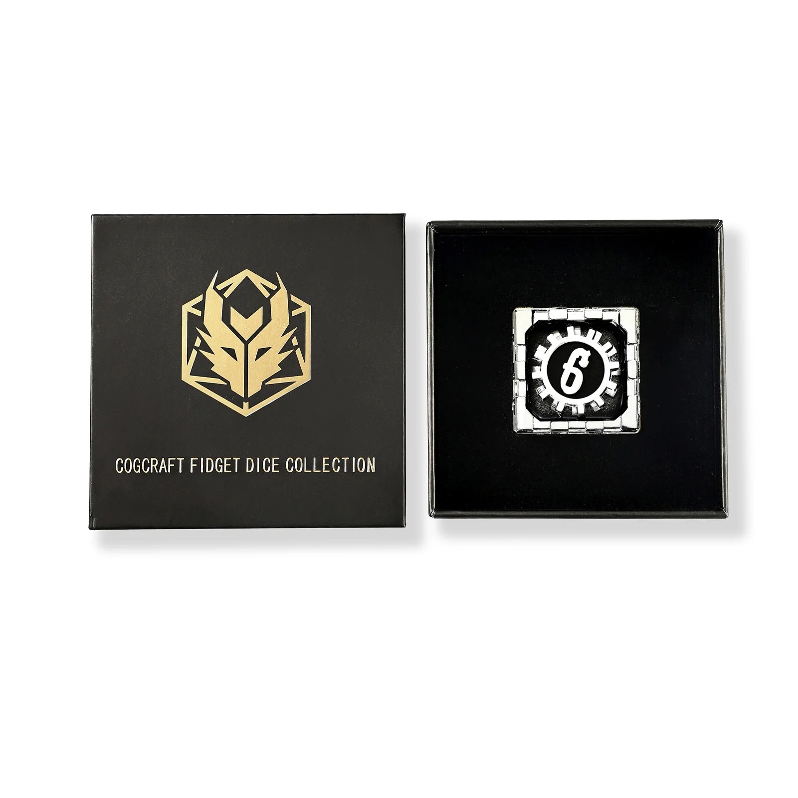 Mythic Size Cogcraft Fidget D6 35mm - Diesel (Black/Silver)