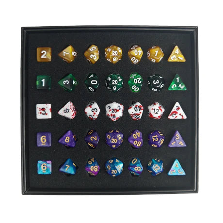 Dungeoneer's Dice Bundle - 5 Polymer Dice Sets [Varied Styles]
