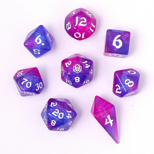 Wyrmforged Rollers: Fairy Farts Rounded Edge 8 Piece Polyhedral Dice Set