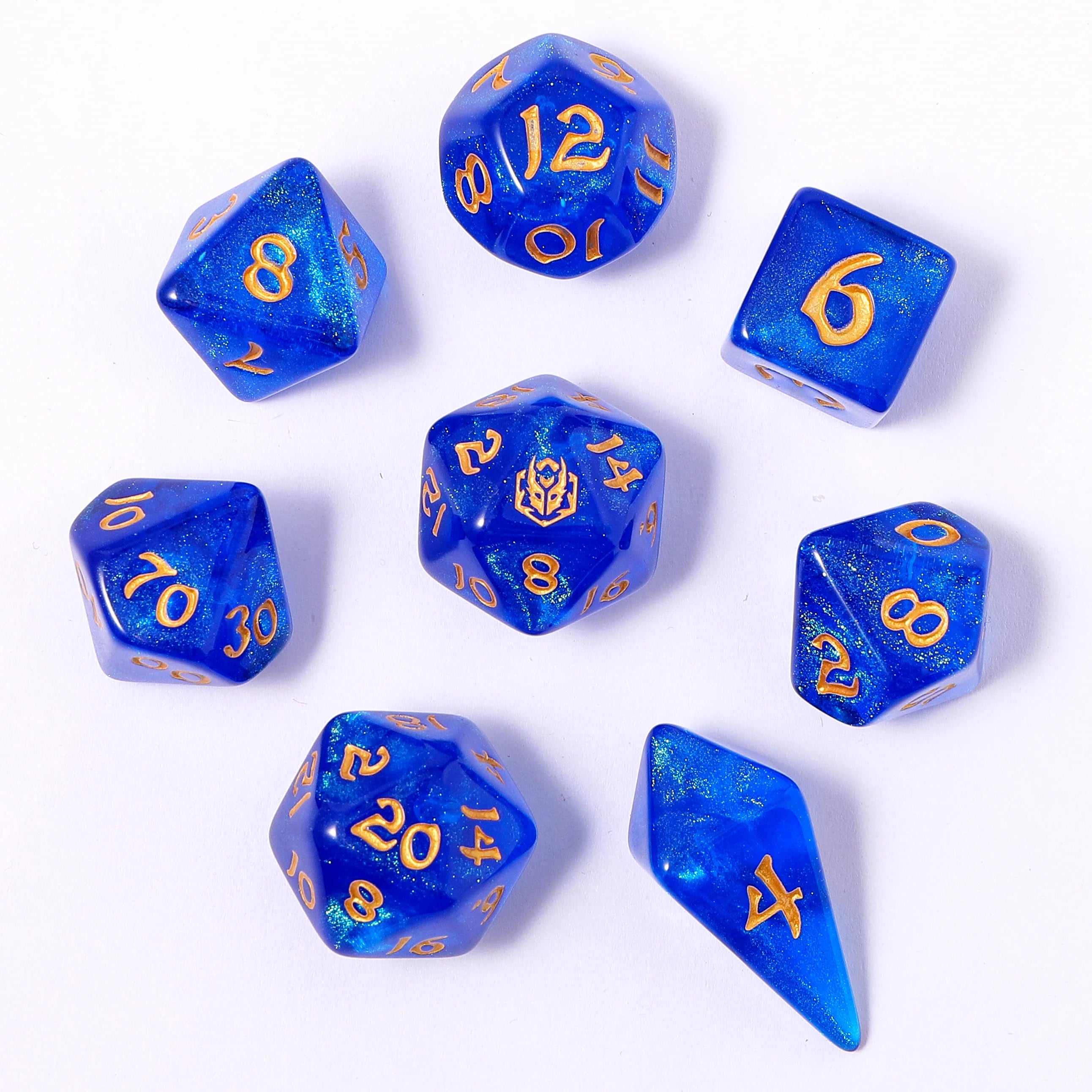 Wyrmforged Rollers: Cantrip Rounded Edge 8 Piece Polyhedral Dice Set