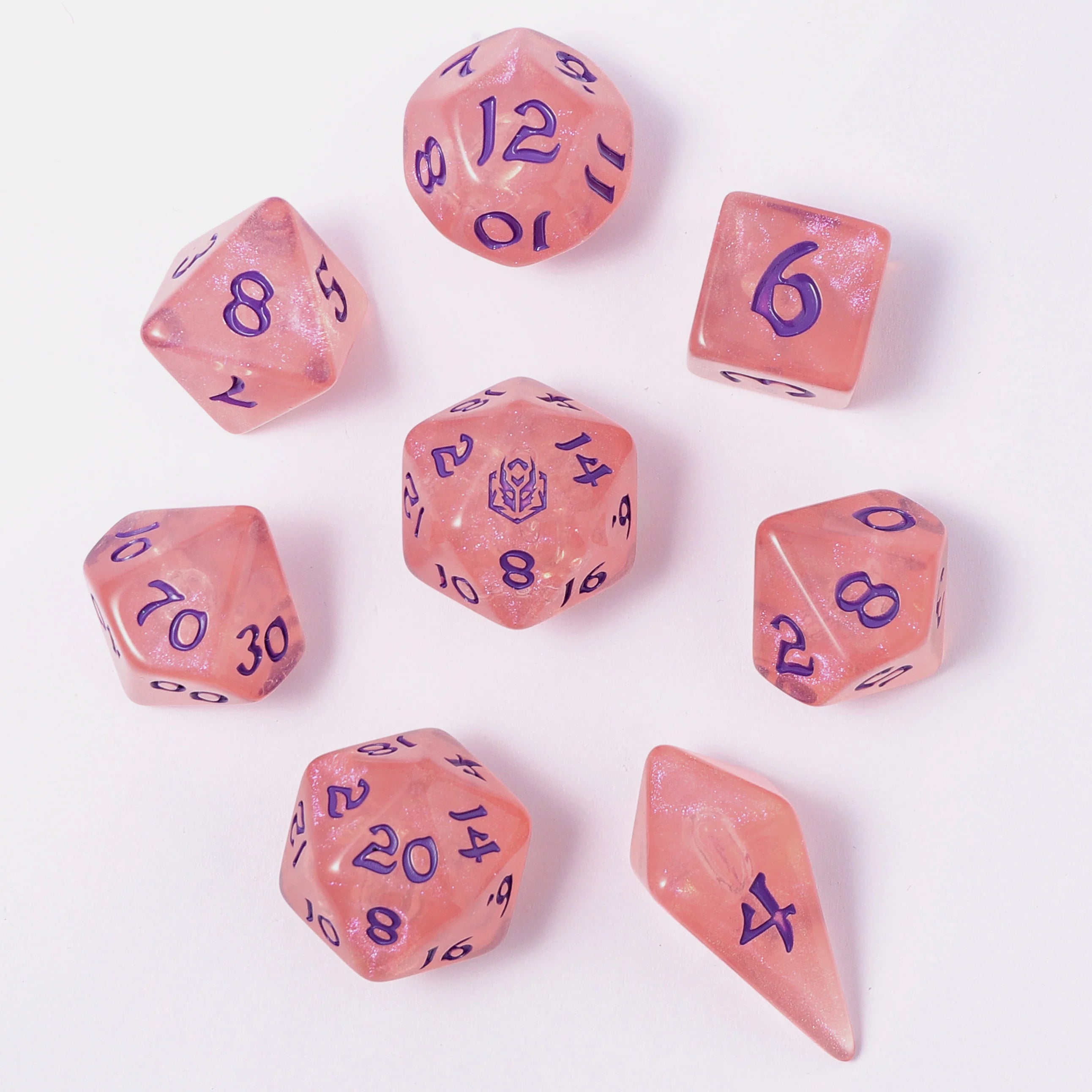 Wyrmforged Rollers: Elixir of Life Rounded Edge 8 Piece Polyhedral Dice Set