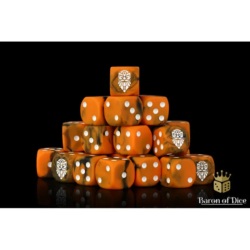 Baron of Dice: Hearth Fire Round Wargaming D6 Set 25c