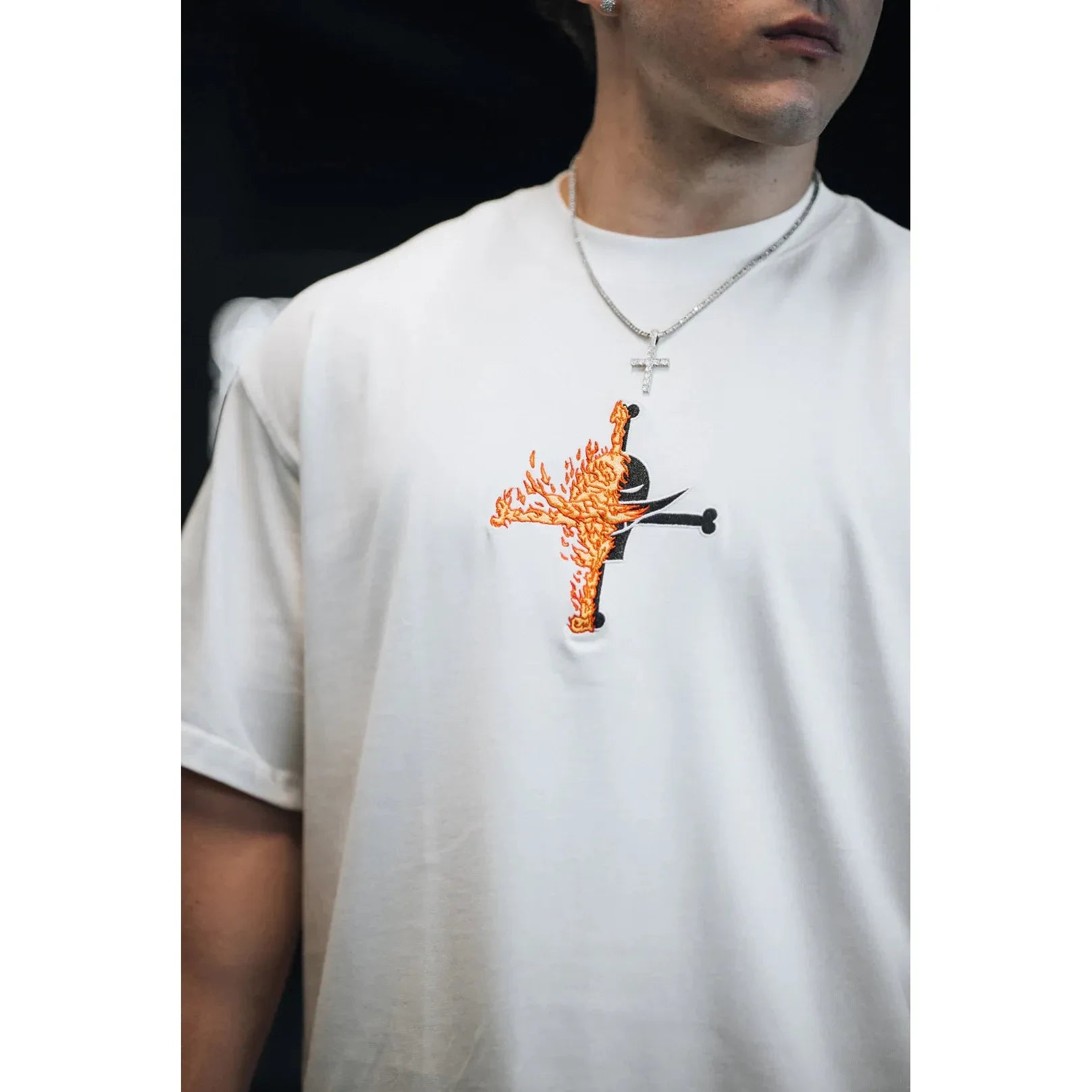 Ace Embroidered Oversized Tee - XL