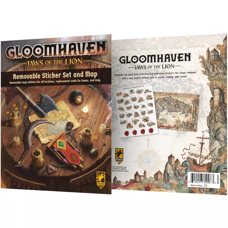 Gloomhaven: Jaws of the Lion: Removable Stickers Set & Map