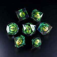 Jurassic Green - Liquid Core Dice (Set of 7)