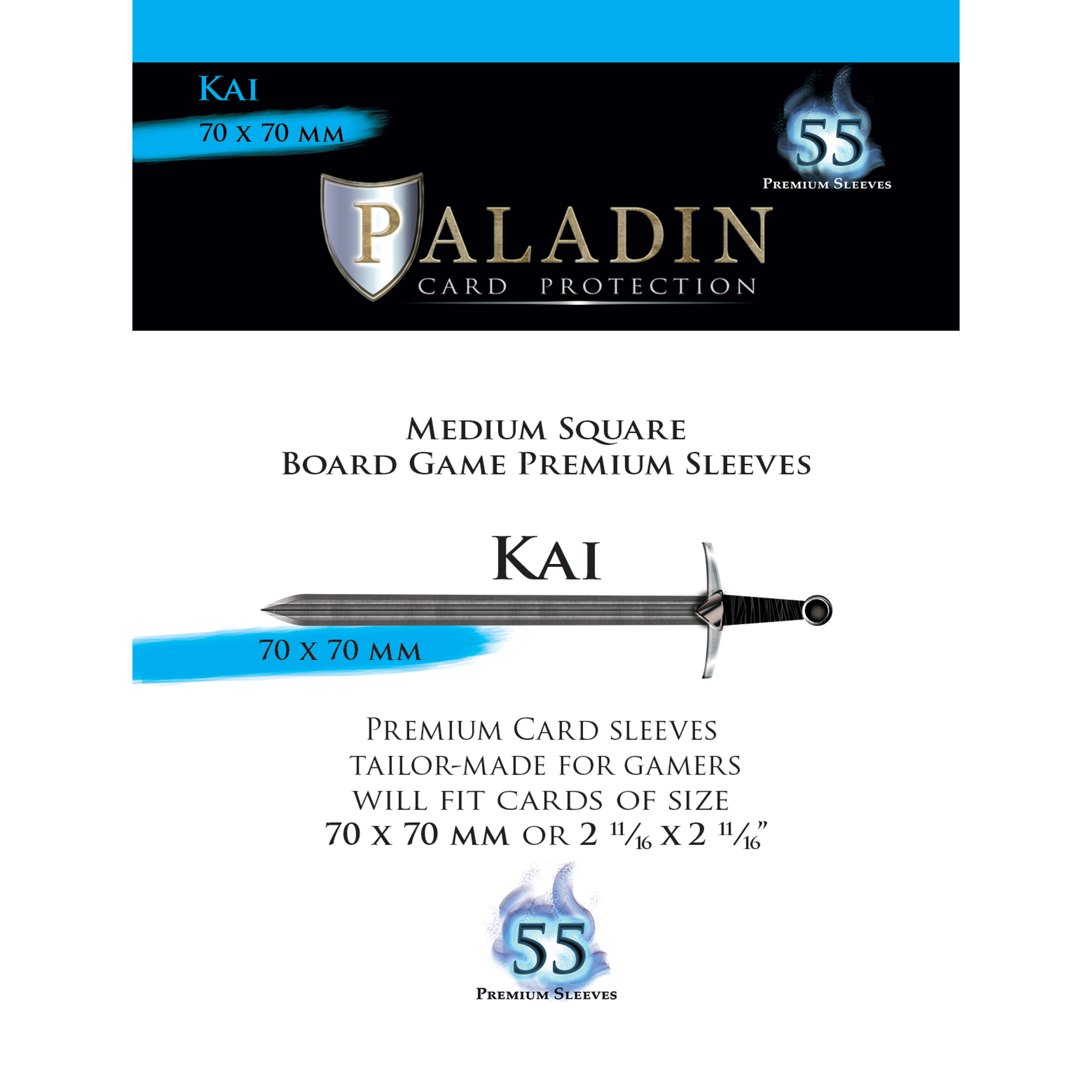 Paladin Sleeves 55ct: Kai 70x70 mm