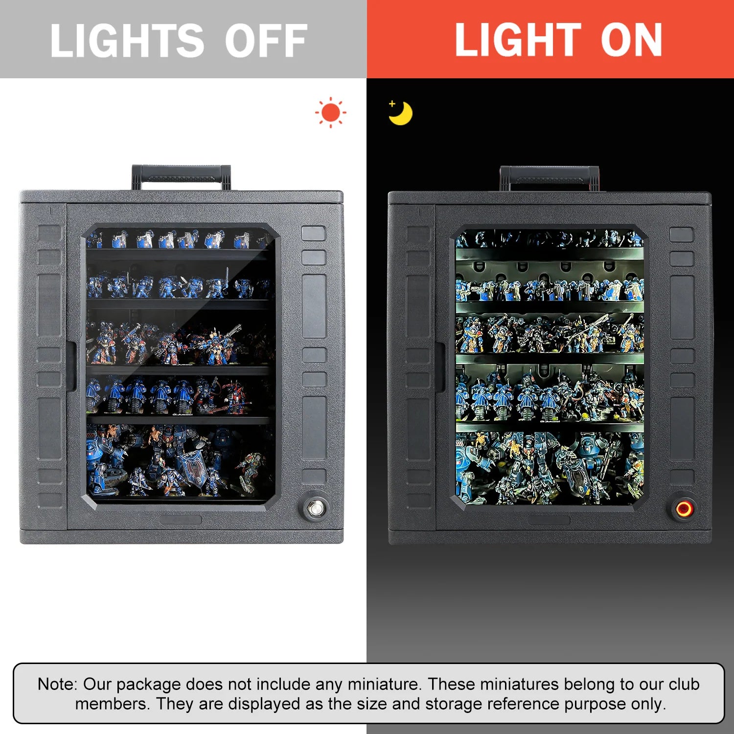 Jucoci Wargame Miniature Portable Large Storage Case With Light