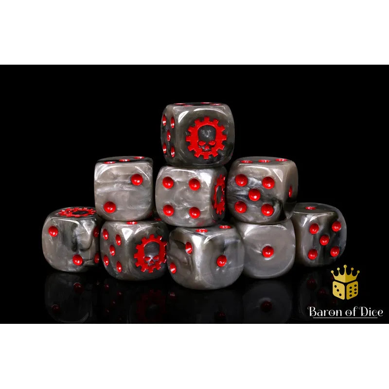 Baron of Dice: Machine Round Wargaming D6 Set 25c