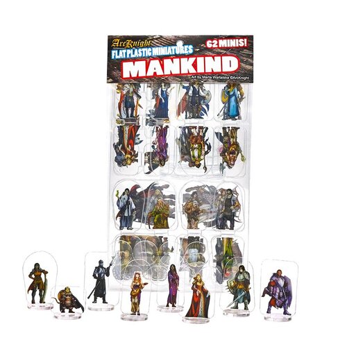 5E Flat Plastic Miniatures - 62pc Mankind