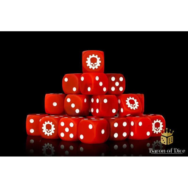 Baron of Dice: Martian Red Round Wargaming D6 Set 25c
