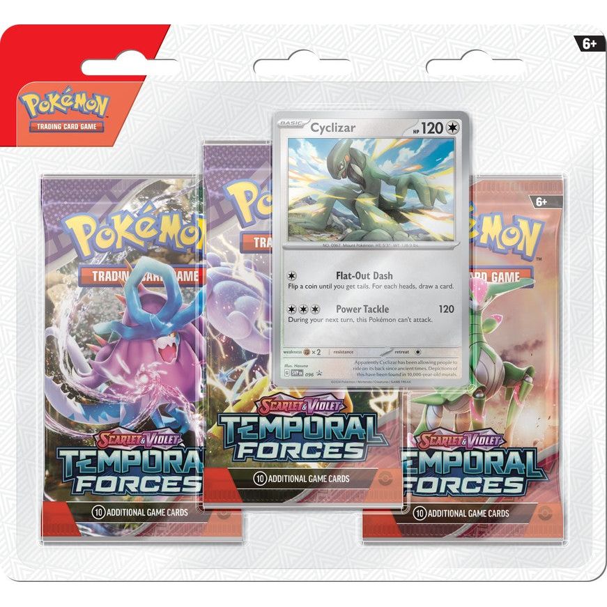 Pokemon: Scarlet and Violet - Temporal Forces Three-Booster Blister (Styles may vary)