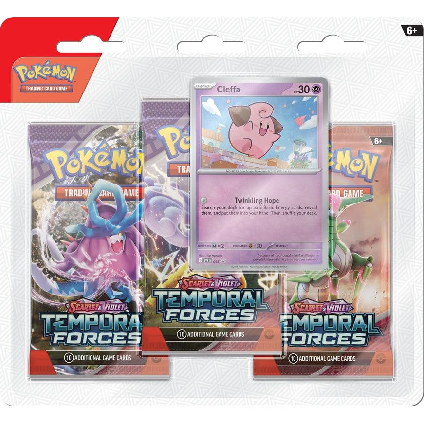 Pokemon: Scarlet and Violet - Temporal Forces Three-Booster Blister (Styles may vary)