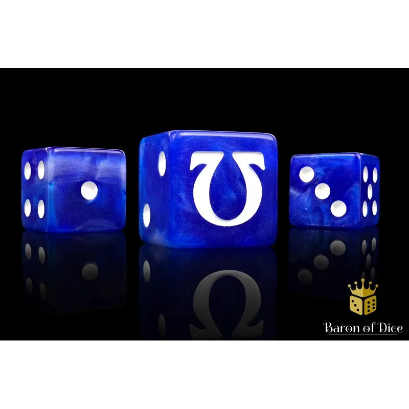 Baron of Dice: Omega White Round Wargaming D6 Set 25c