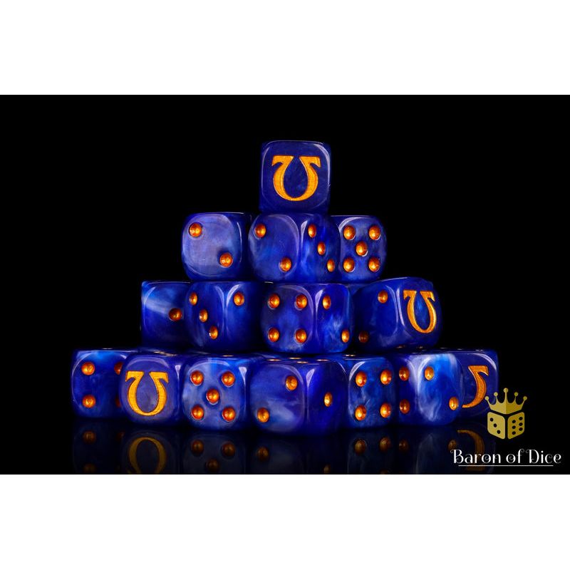 Baron of Dice: Omega Ancient Gold Round Wargaming D6 Set 25c