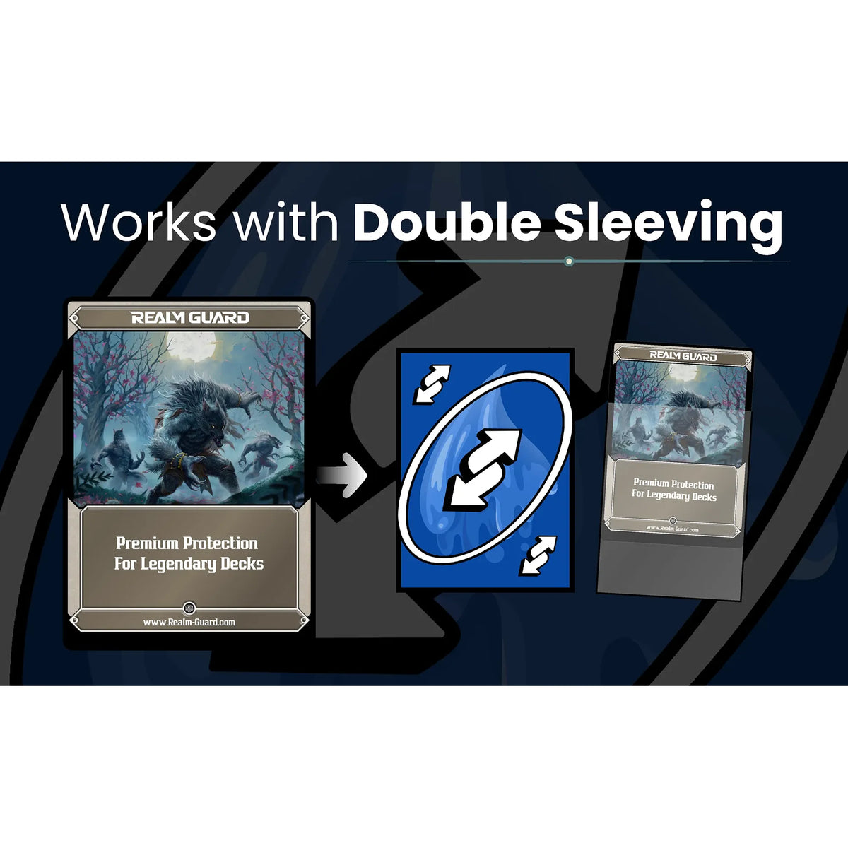Realm Guard: Graphene Art Sleeves - Blue Reverse