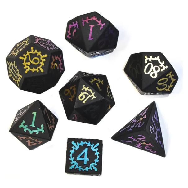 Gem Stone Dice Set: Black Sandblasted