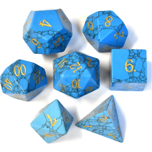 Gem Stone Dice Set: Blue Turqouise