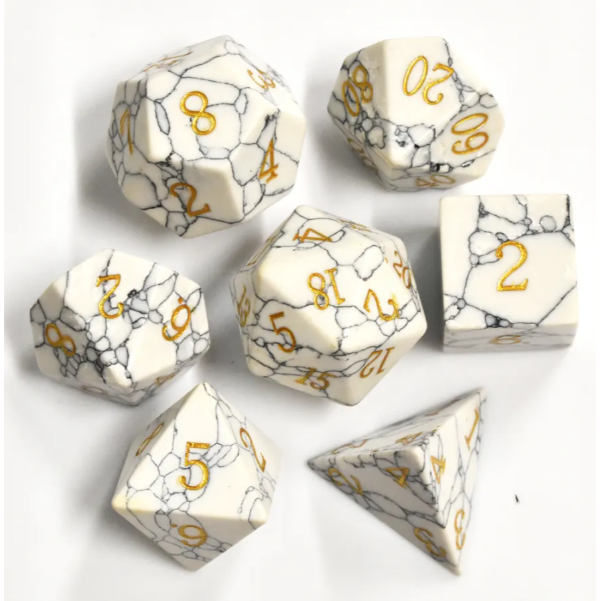 Gem Stone Dice Set: White Turquoise