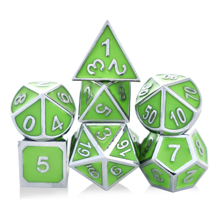 Metal Dice Set: Silver Luminous