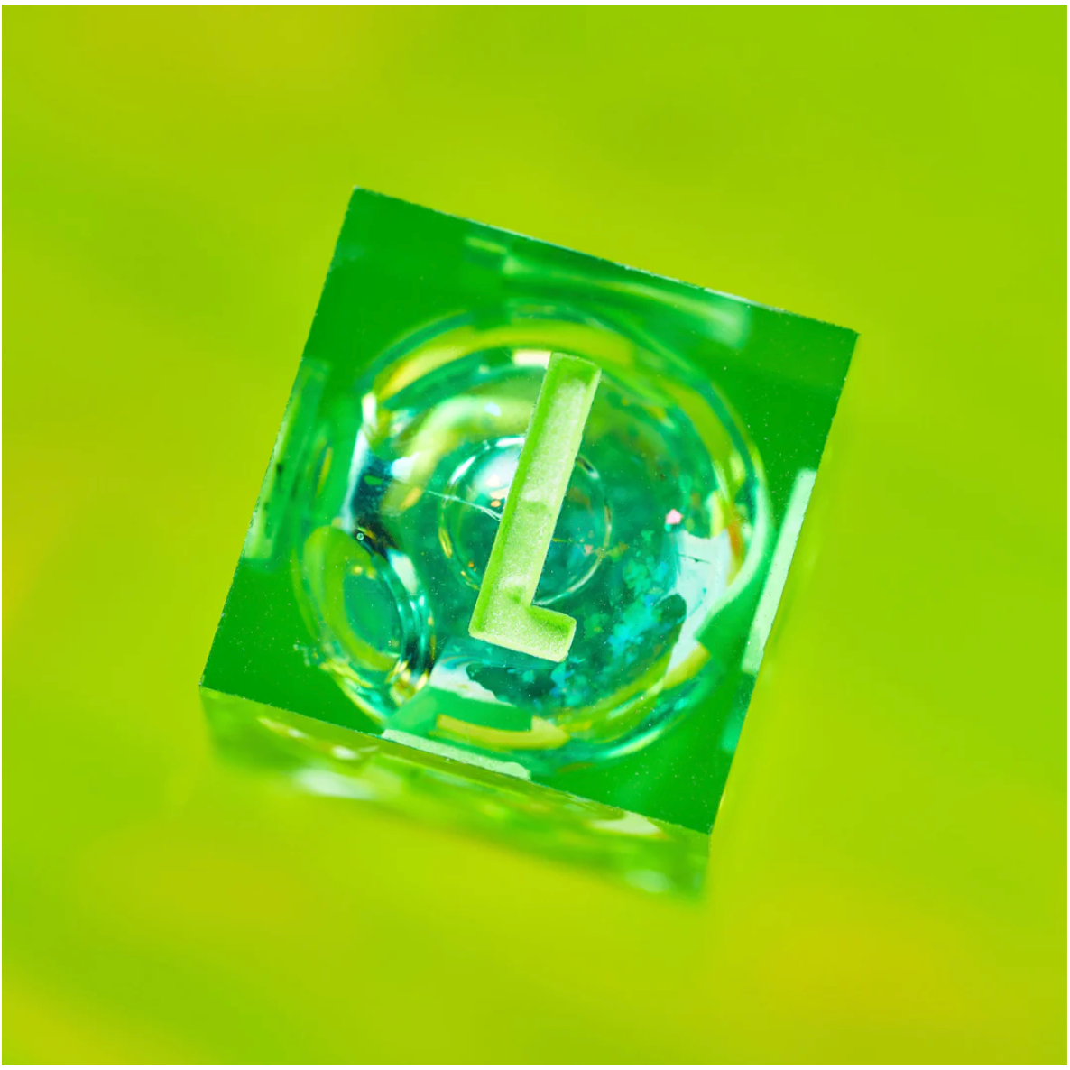 Green Gamer Juice 7-Piece Liquid Core Dice Set