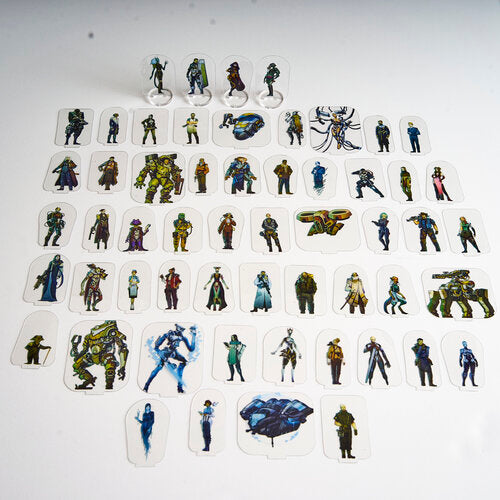 5E Flat Plastic Miniatures - 56pc Spacefarers