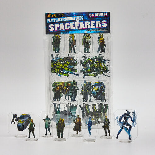 5E Flat Plastic Miniatures - 56pc Spacefarers