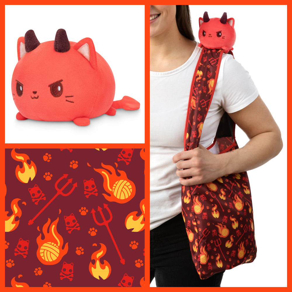 Plushie Tote: Red Devil Cat