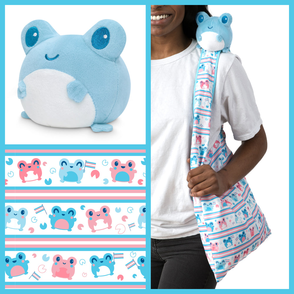 Plushie Tote: Transgender Pride Frog