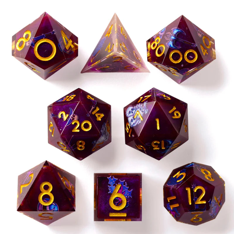Baron of Dice: The Warlock - Premium 8 Piece Polyhedral RPG Dice Set