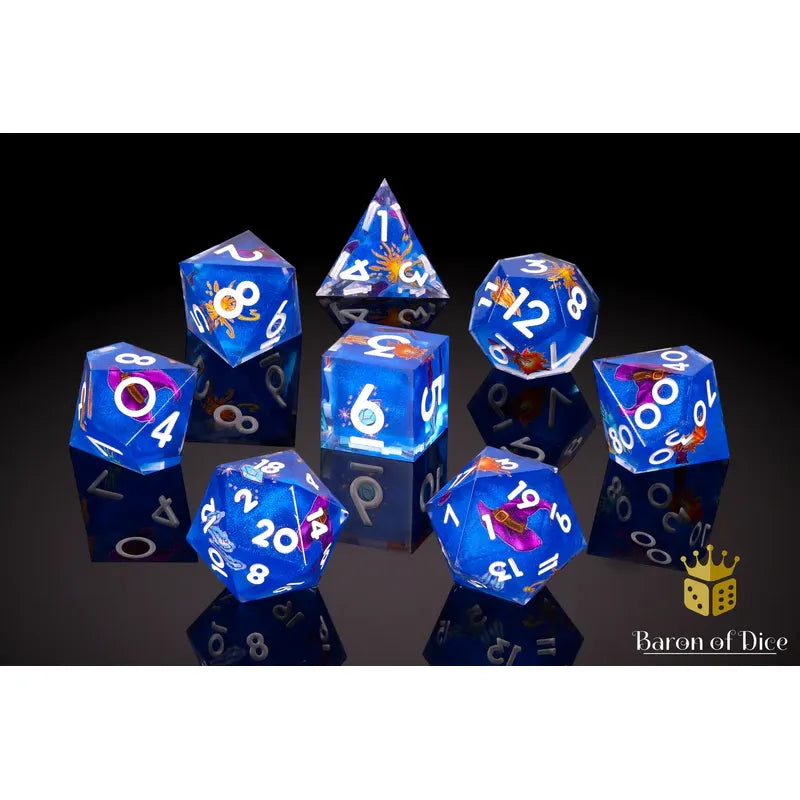 Baron of Dice: The Wizard - Premium 8 Piece Polyhedral RPG Dice Set