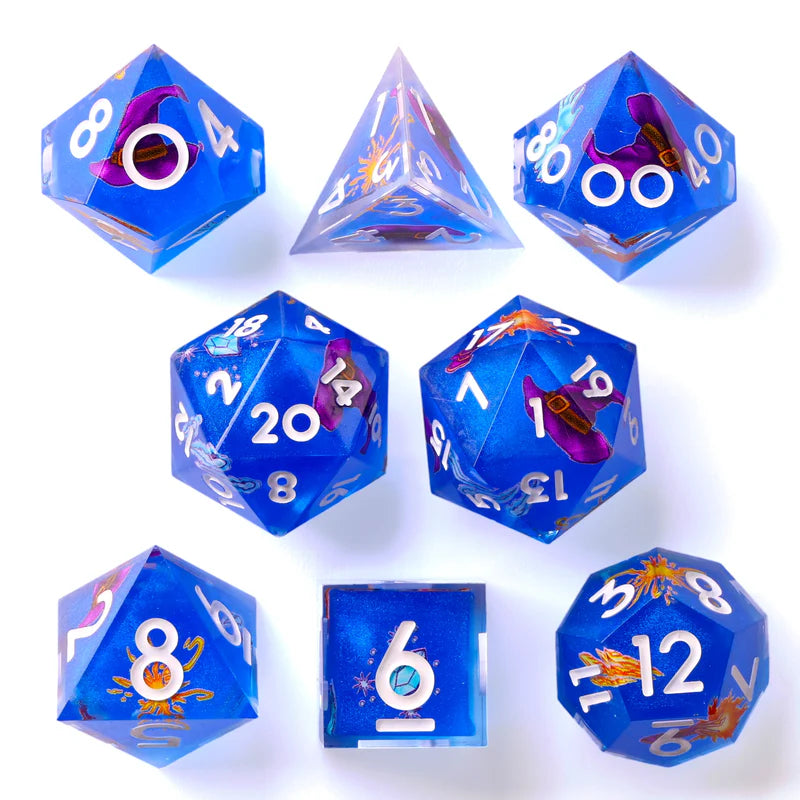 Baron of Dice: The Wizard - Premium 8 Piece Polyhedral RPG Dice Set