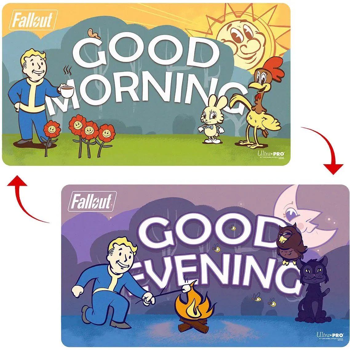 Ultra PRO Fallout: Vault Boy - Good Morning/Good Evening Double Sided Playmat