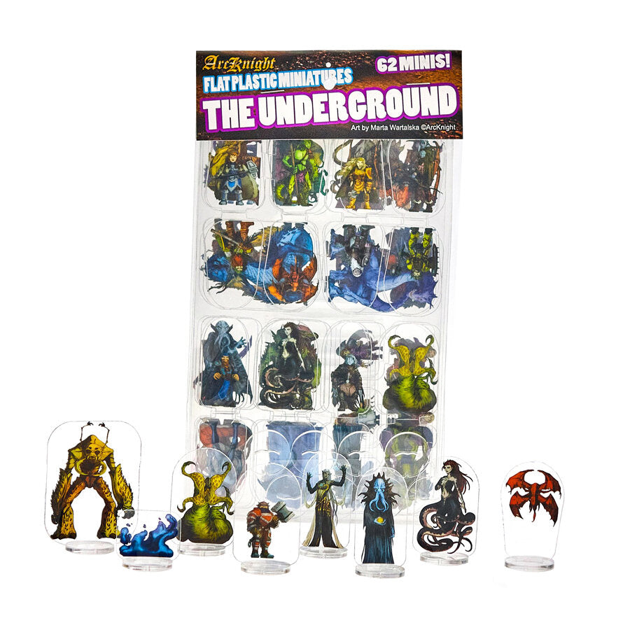 5E Flat Plastic Miniatures - 62pc The Underground